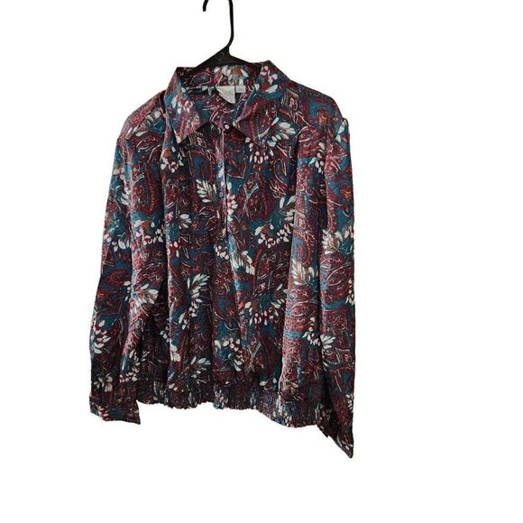 Pykettes size 20 colorful blouse with shoulder pads - Picture 5 of 11